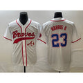 Atlanta Braves #23 Michael Harris II White Fotopoulosg Cool Base With Patch Stitched Jersey