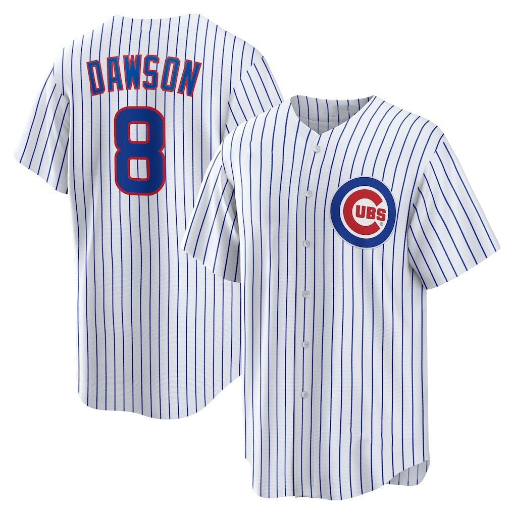 Chicago Cubs #8 Andre Dawson White Fotopoulosg Home Retired Player Replica Jersey