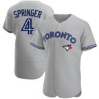 Toronto Blue Jays #4 George Springer Gray Fotopoulosg Flex Base Stitched Jersey