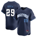 Chicago Cubs #29 Michael Busch Player Navy Fotopoulosg City Connect Limited Home Stitched Jerseys