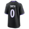 B.Ravens #0 Roquan Smith Black Fotopoulosg Alternate Game Jersey