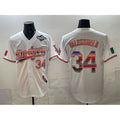 Los Angeles Dodgers #34 Fernando Valenzuela White Fotopoulosg Mexico California Patch 2025 World Series Patch Stitched Jersey