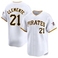 Pittsburgh Pirates #21 Roberto Clemente White Fotopoulosg Home Limited Stitched Jersey