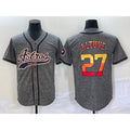 Houston Astros #27 Jose Altuve Grey Fotopoulosg Gridiron Cool Base Stitched Jersey