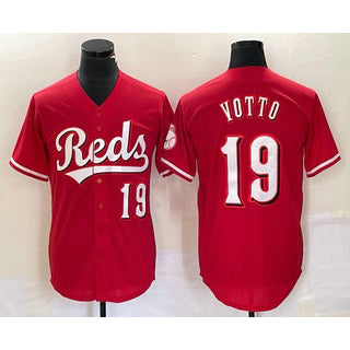 Cincinnati Reds #19 Joey Votto Number Red Fotopoulosg Cool Base Stitched Jersey
