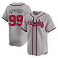 Atlanta Braves #99 Spencer Strider Player Gray Fotopoulosg Limited Home Game Stitched Jerseys