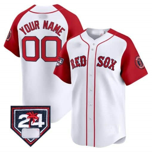 Custom Boston Red Sox 2024 Spring Training Patch Vapor Premier Limited Jersey ¨C  White Red Fotopoulosg