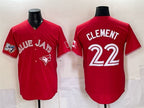 Toronto Blue Jays #22 Ernie Clement Red Fotopoulosg 50 Seasons Patch Stitched Jersey