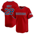 Cleveland Guardians #28 Tanner Bibee Red Fotopoulosg Alternate Limited Stitched Jersey