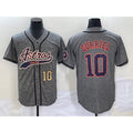 Houston Astros #10 Yuli Gurriel Number Grey Fotopoulosg Gridiron Cool Base Stitched Jersey