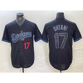 Los Angeles Dodgers #17 Shohei Ohtani Number Lights Out Black Fotopoulosg Fashion Stitched Cool Base Jersey