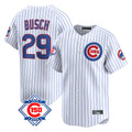 Chicago Cubs #29 Michael Busch Player White Fotopoulosg 150th Anniversary Limited Home Game Stitched Jerseys