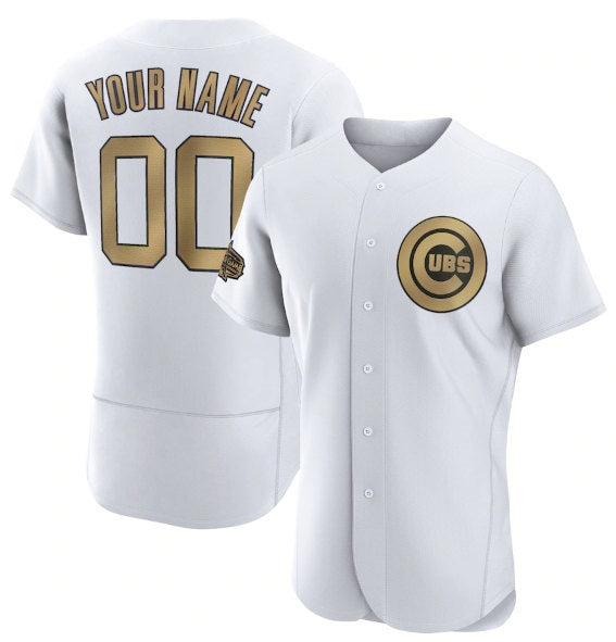 Custom Chicago Cubs Active Player White Fotopoulosg 2022 All-Star Flex Base Stitched Jersey