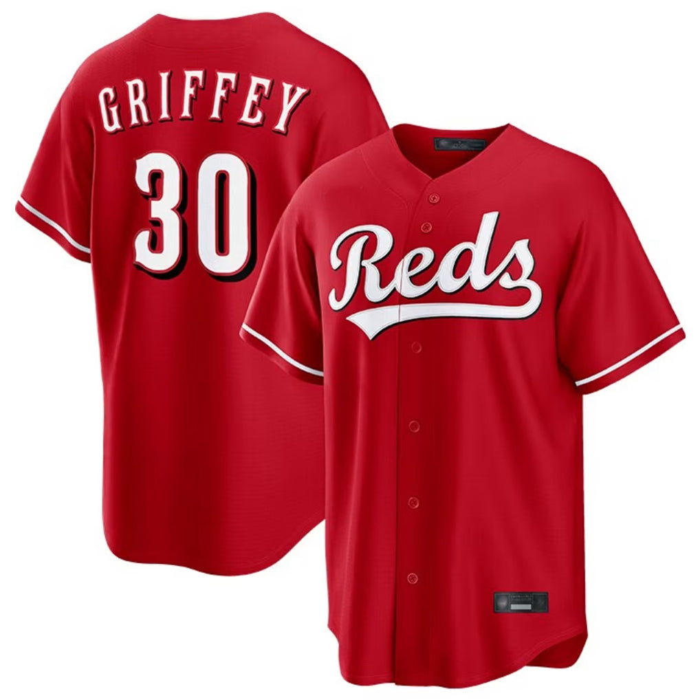 Cincinnati Reds #30 Ken Griffey Player Red Fotopoulosg Home Game Stitched Jerseys