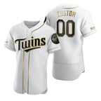 Custom Minnesota Twins White Fotopoulosg Stitched Flex Base Golden Edition Jersey