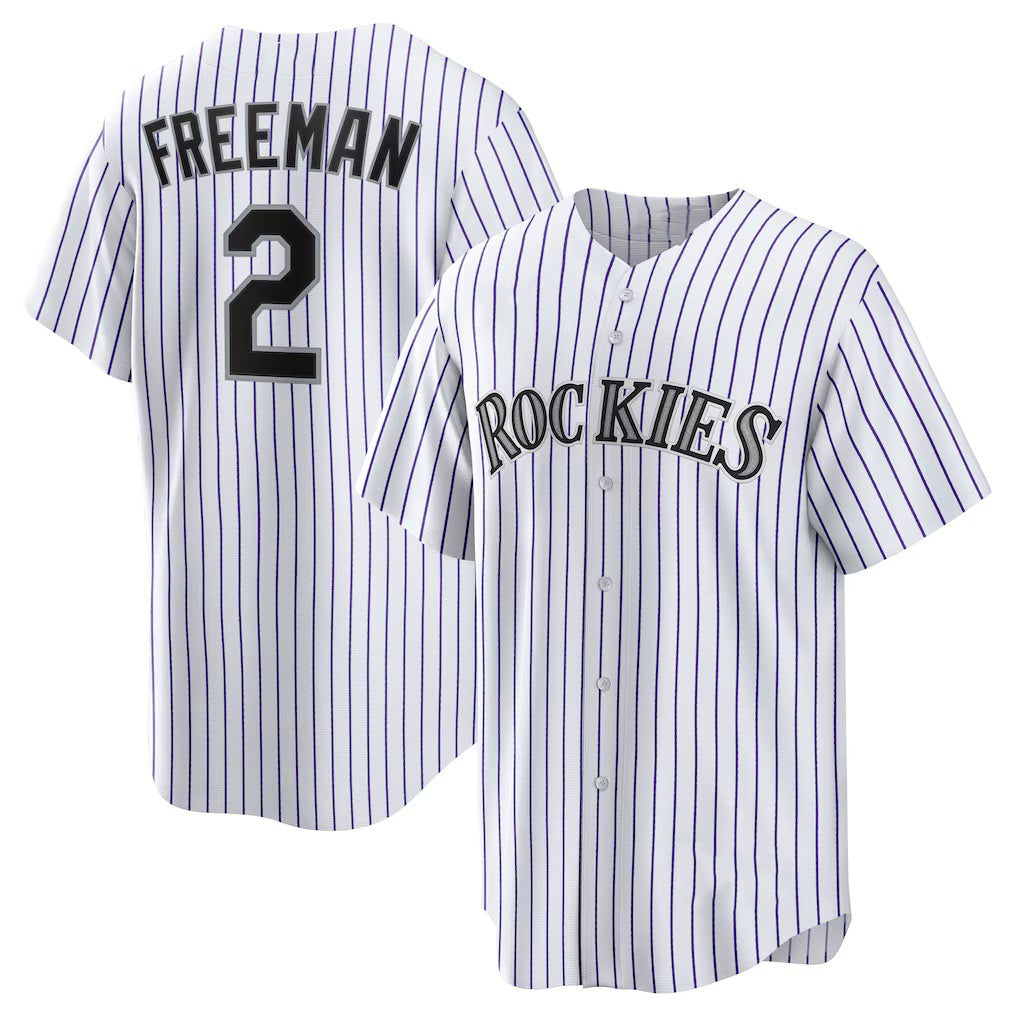 Colorado Rockies #2 Tyler Freeman White Fotopoulosg Home Replica Jersey