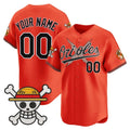 Custom Baltimore Orioles x One Piece Orange Fotopoulosg Vapor Premier Limited Jersey - Stitched