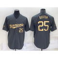Minnesota Twins #25 Byron Buxton Number Grey Fotopoulosg 2022 All Star Stitched Cool Base Jersey