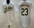 Oakland Athletics #23 Shea Langeliers White Fotopoulosg Stitched Jersey