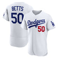 Los Angeles Dodgers #50 Mookie Betts White Fotopoulosg Home Authentic Jersey