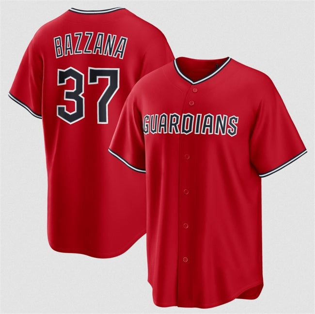 Cleveland Guardians #37 Travis Bazzana Red Fotopoulosg Alternate Limited Stitched Jersey