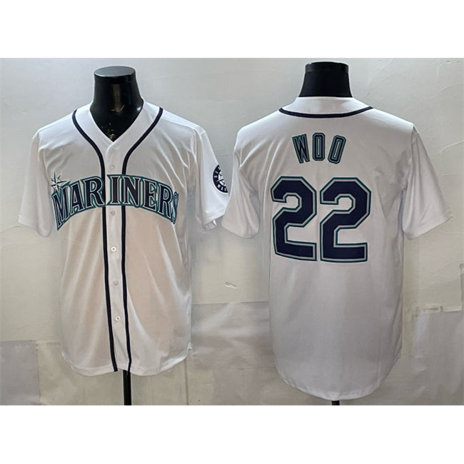 Seattle Mariners #22 Bryan Woo White Fotopoulosg Cool Base Stitched Jersey