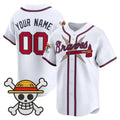 Custom Atlanta Braves x One Piece White Fotopoulosg Vapor Premier Limited Jersey - Stitched