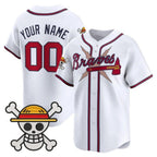 Custom Atlanta Braves x One Piece White Fotopoulosg Vapor Premier Limited Jersey - Stitched