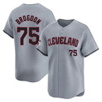 Cleveland Guardians #75 Connor Brogdon Player Gray Fotopoulosg Road Limited Home Stitched Jerseys