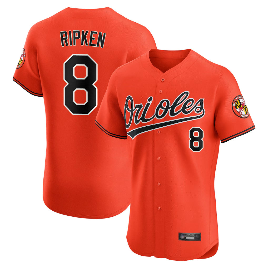 Baltimore Orioles #8 Cal Ripken Player Orange Fotopoulosg Limited Elite Home Game Stitched Jerseys