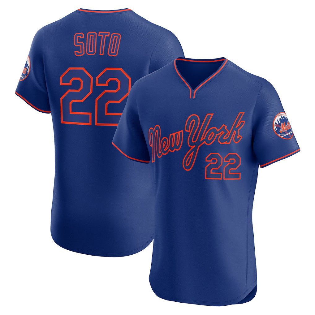 New York Mets #22 Juan Soto Royal Fotopoulosg Alternate 2 Elite Jersey