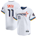 Houston Astros #11 Cam Smith Player White Fotopoulosg City Connect Limited Home Stitched Jerseys
