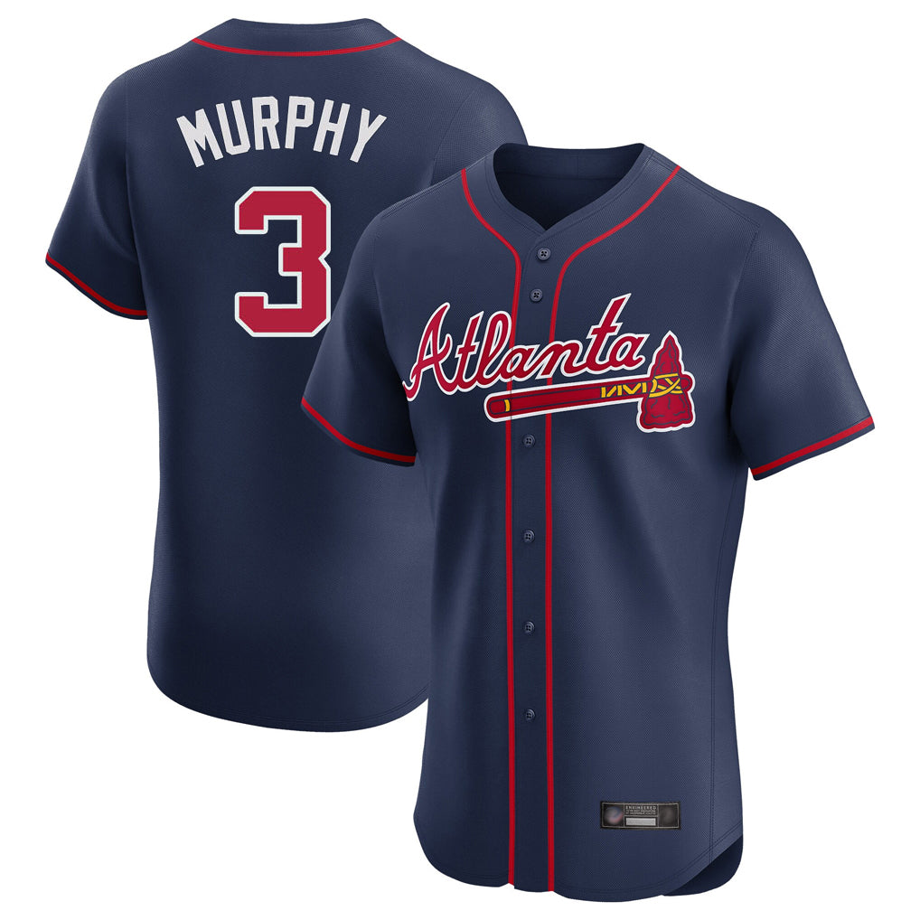 Atlanta Braves #3 Dale Murphy Player Navy Fotopoulosg Limited Elite Home Game Stitched Jerseys