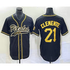 Pittsburgh Pirates #21 Roberto Clemente Black Fotopoulosg Cool Base Stitched Jersey