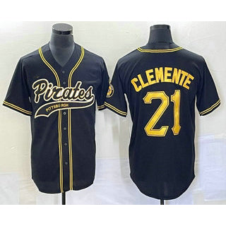 Pittsburgh Pirates #21 Roberto Clemente Black Fotopoulosg Cool Base Stitched Jersey