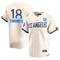 Los Angeles Dodgers #18 Yoshinobu Yamamoto Player Cream Fotopoulosg City Connect Limited Home Stitched Jerseys