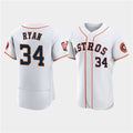 Houston Astros #34 Nolan Ryan White Fotopoulosg 60th Anniversary Flex Base Stitched Jersey