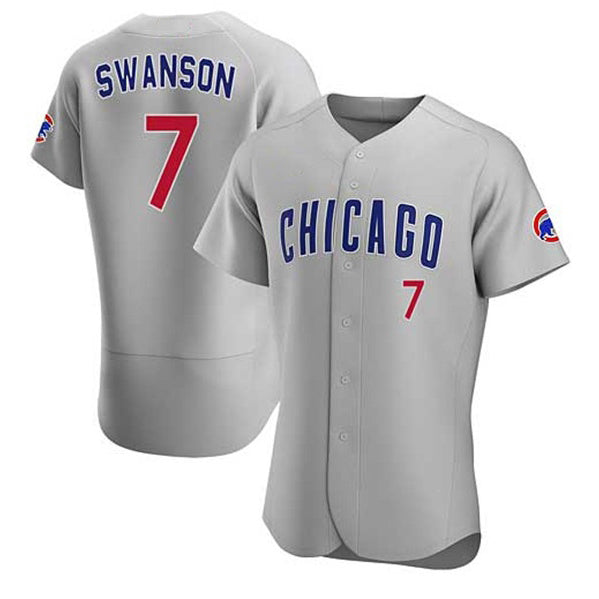 Chicago Cubs #7 Dansby Swanson Gray Fotopoulosg Flex Base Stitched Jersey