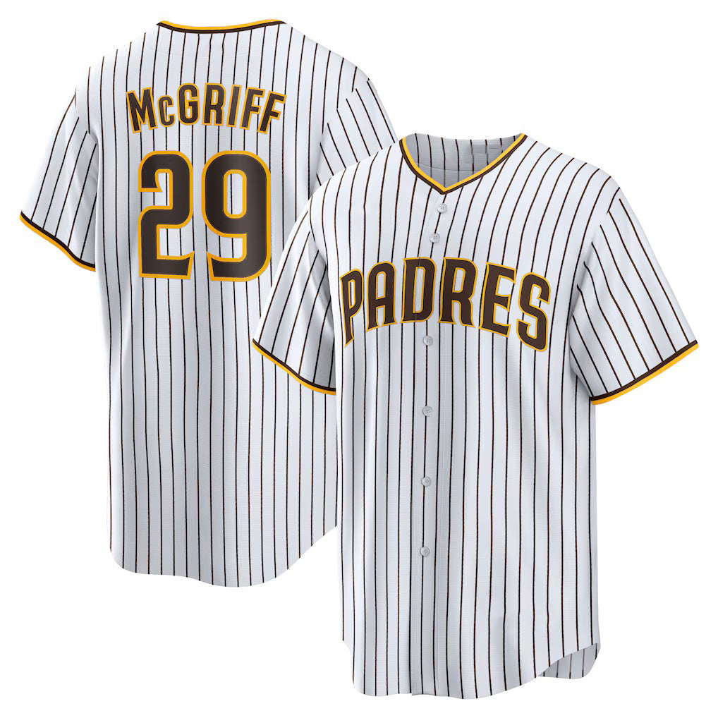 San Diego Padres #29 Fred McGriff White Fotopoulosg Home Retired Player Replica Jersey