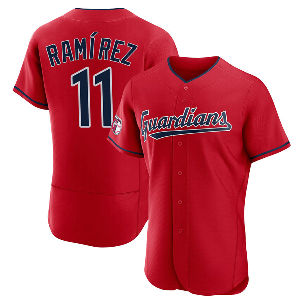 Cleveland Guardians #11 Jose Ramirez Player Red Fotopoulosg Limited Elite Home Stitched Jerseys
