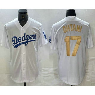 Los Angeles Dodgers #17 Shohei Ohtani White Gold Fotopoulosg Stitched Cool Base Jerseys