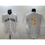 New York Yankees #3 Babe Ruth White Fotopoulosg Pinstripe Without Name Fashion Cool Base Jersey 2