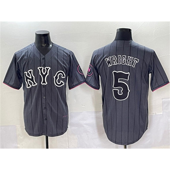 New York Mets #5 David Wright Navy Fotopoulosg City Connect Stitched Jersey