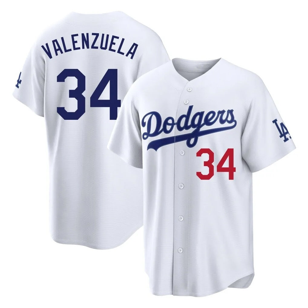 Los Angeles Dodgers #34 Fernando Valenzuela Player White Fotopoulosg Home Game Stitched Jerseys