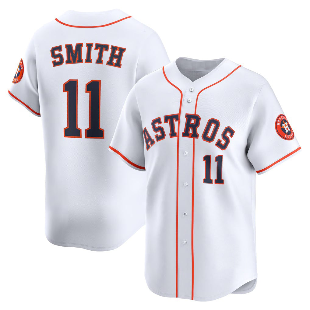 Houston Astros #11 Cam Smith White Fotopoulosg Home Limited Player Jersey
