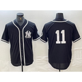 New York Yankees #11 Anthony Volpe No Name Black White Fotopoulosg Cool Base Stitched Jersey