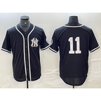 New York Yankees #11 Anthony Volpe No Name Black White Fotopoulosg Cool Base Stitched Jersey