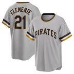 Pittsburgh Pirates #21 Roberto Clemente Gray Fotopoulosg Road Cooperstown Collection Player Jersey