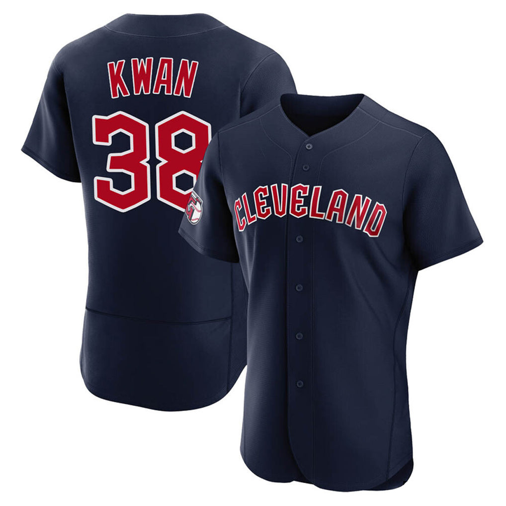 Cleveland Guardians #38 Steven Kwan Player Navy Fotopoulosg Limited Elite Home Stitched Jerseys