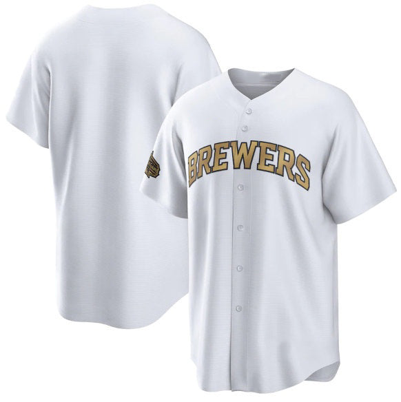 Milwaukee Brewers Blank White Fotopoulosg 2022 All-Star Cool Base Stitched Jersey